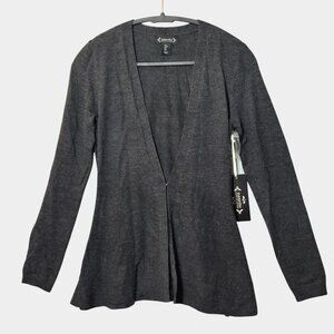 Nanette Lepore Women's Merino Wool Open Front Cardigan Sweater Gray S NWT